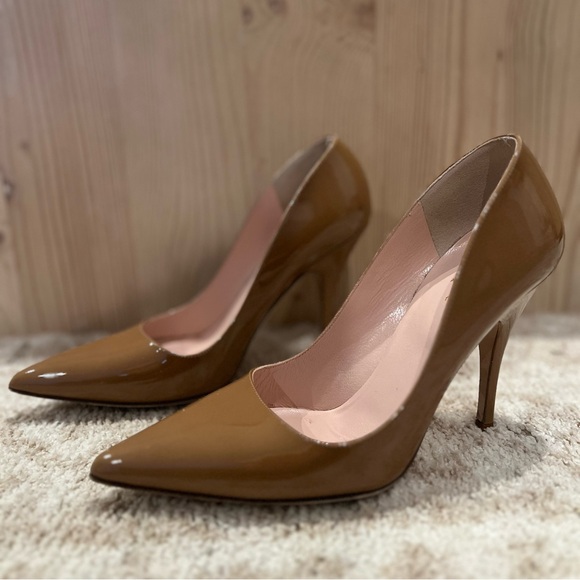 kate spade ♡ Camel Patent Leather Pointed Pumps - Picture 6 of 8
